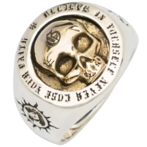 Gothic skull signet ring